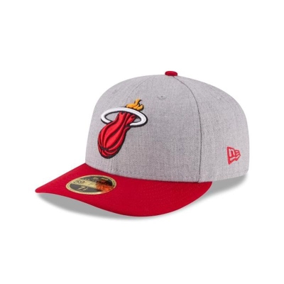 Miami Heat Gorra | New Era NBA Heather Low Profile 59fifty Fitted Cap Mexico - Grises